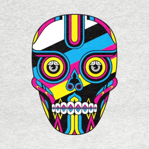 CMYK Deco Skull by qetza